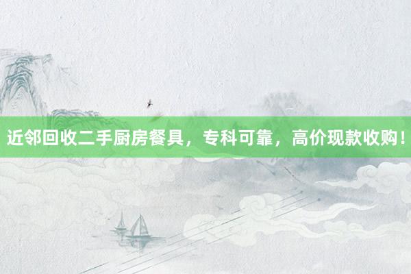 近邻回收二手厨房餐具，专科可靠，高价现款收购！